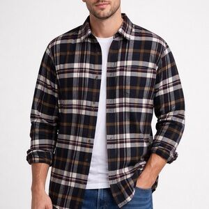 Carhartt Plaid Flannel Shirt Men’s L Tall Button Up Long Sleeve Cotton